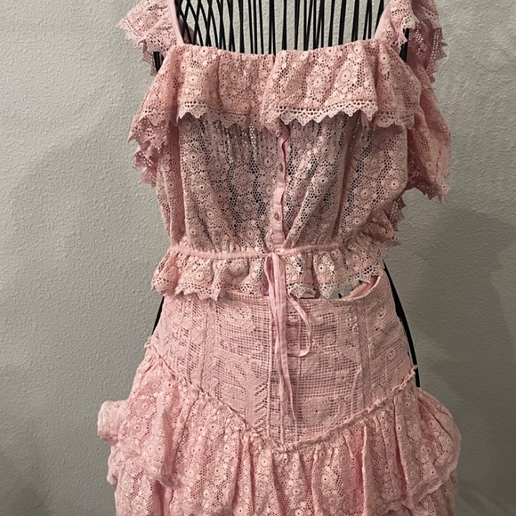 Loveshackfancy Pink Lace Skirt Size 12 - Picture 3 of 6